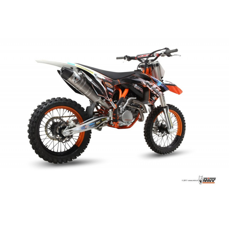 MIVV Ktm Sx-f 250 2010 2010 Oval Stronger cross new Imp. compl./full sys. 1x1 RVS met Carbon eindkap