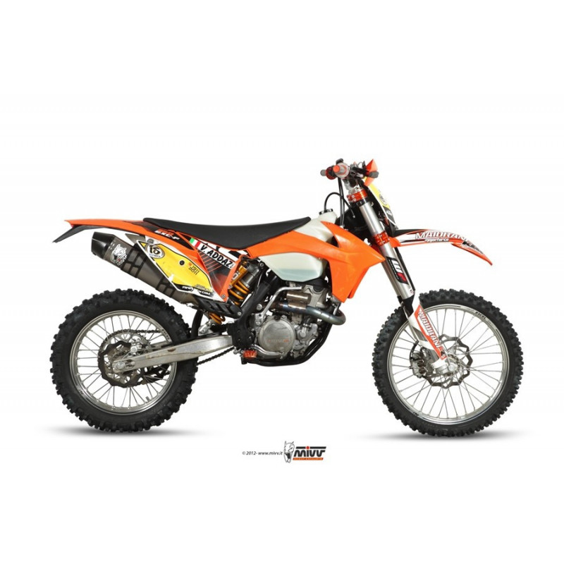 MIVV Ktm Exc 350 f 2012 2012 Oval Stronger enduro new Imp. compl./full sys. 1x1 RVS met Carbon eindkap