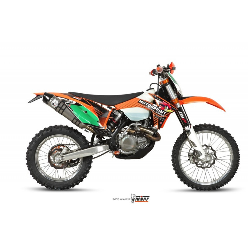 MIVV Ktm Exc 450 f 2012 2012 Oval Stronger enduro new Imp. compl./full sys. 1x1 RVS met Carbon eindkap