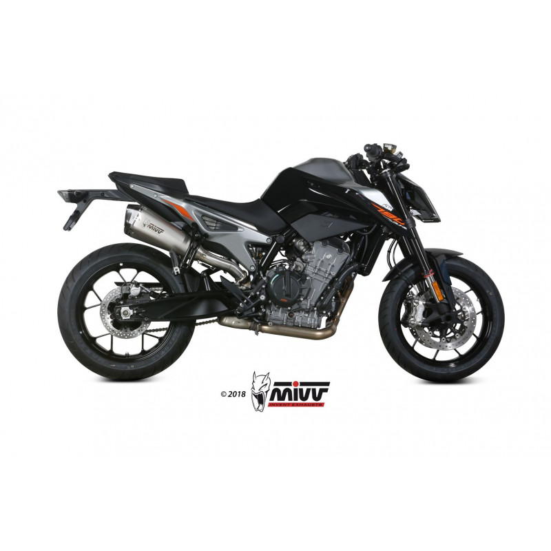 MIVV Ktm 790 duke 2018 Delta race Sport Slip-on RVS met Carbon eindkap