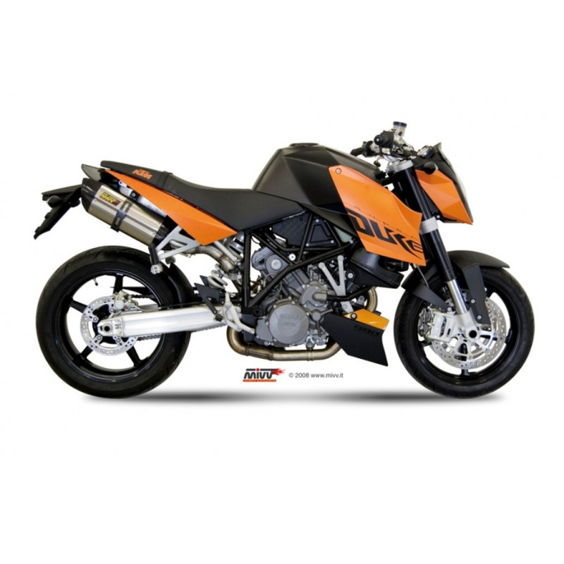 MIVV Ktm 990 superduke 2005 2011 Suono Sport 2 Slip-On Full Titanium carbon caps