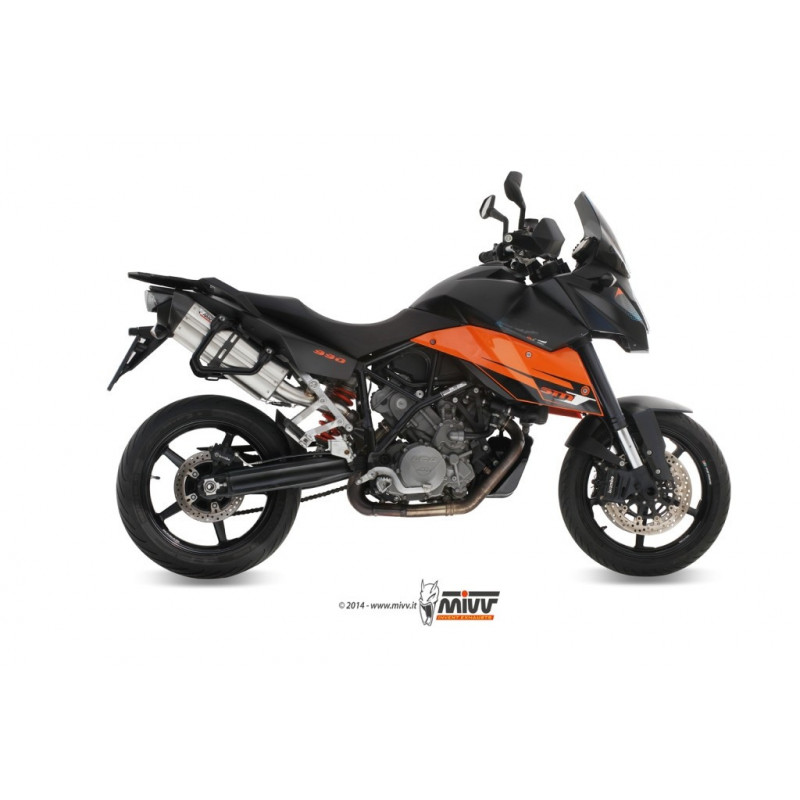 MIVV Ktm 990 supermoto smt 2009 Suono Sport 2 slip-on RVS met Carbon eindkap