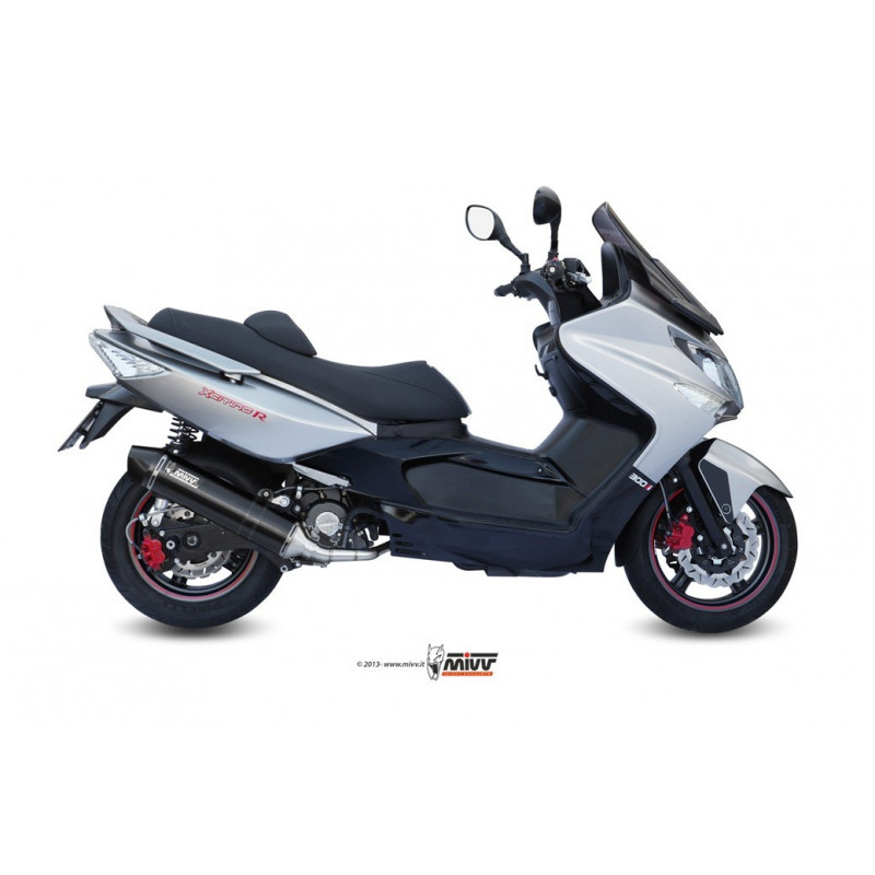 MIVV Kymco Xciting 300 2007 2014 Stronger Sport Imp. compl./full sys. 1x1 Steel black