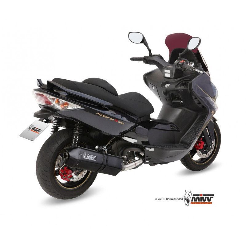 MIVV Kymco Xciting 500 2013 2014 Speed Edge Sport Imp. compl./full sys. 1x1 Steel black