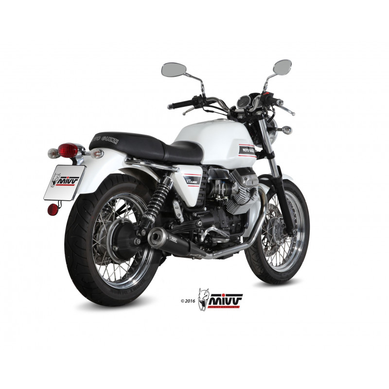 MIVV Moto guzzi V7 classic / special 2008 2016 Ghibli Sport 2 slip-on Inox Keramisch zwart RVS