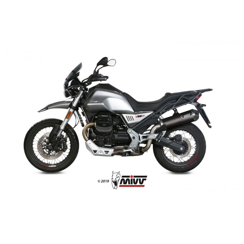 MIVV Moto guzzi V85 tt 2019 Oval Sport Slip-on Carbon met Carbon eindkap