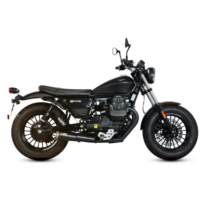 MIVV Moto guzzi V9 bobber / roamer 2016 2016 Ghibli Sport 2 slip-on Inox Keramisch zwart RVS