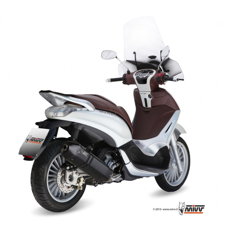 MIVV Piaggio Beverly 300 2010 2016 Speed Edge Sport Imp. compl./full sys. 1x1 Steel black