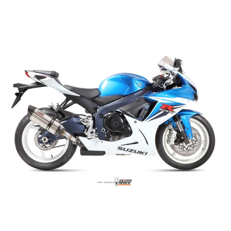 MIVV Suzuki GSX-R 600 2011 2016 Suono Sport Slip-on RVS met Carbon eindkap