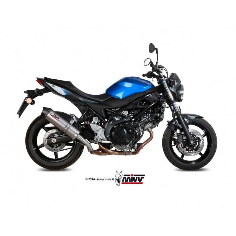 MIVV Suzuki Sv 650 2016 Oval Sport Slip-on Titanium met Carbon eindkap