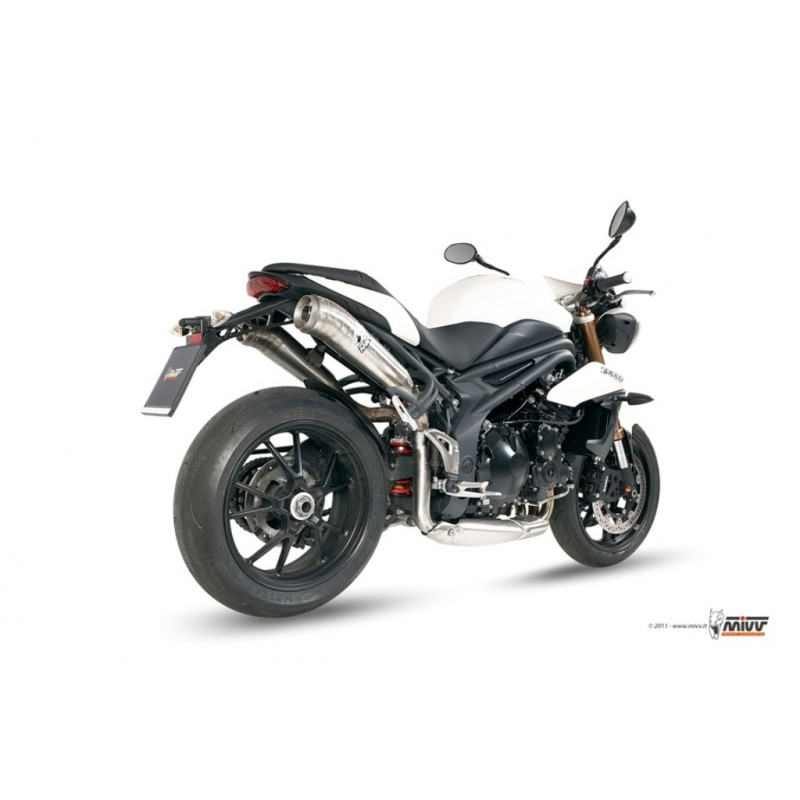 MIVV Triumph Speed triple 2011 2015 Ghibli Sport 2 slip-on RVS (Inox)