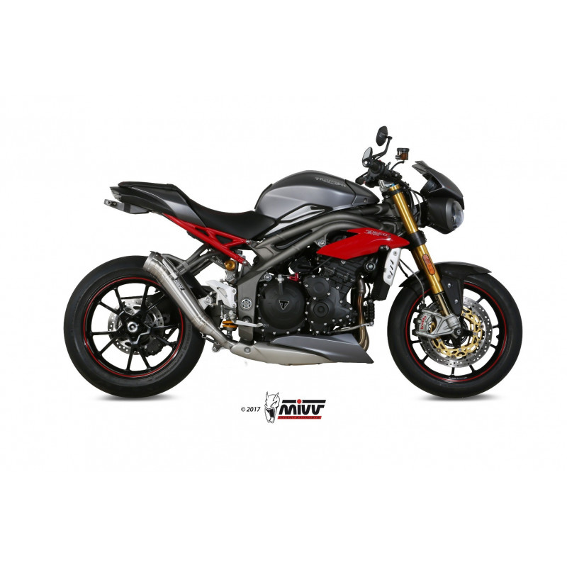 MIVV Triumph Speed triple 2016 2017 Ghibli Sport Slip-on RVS (Inox)