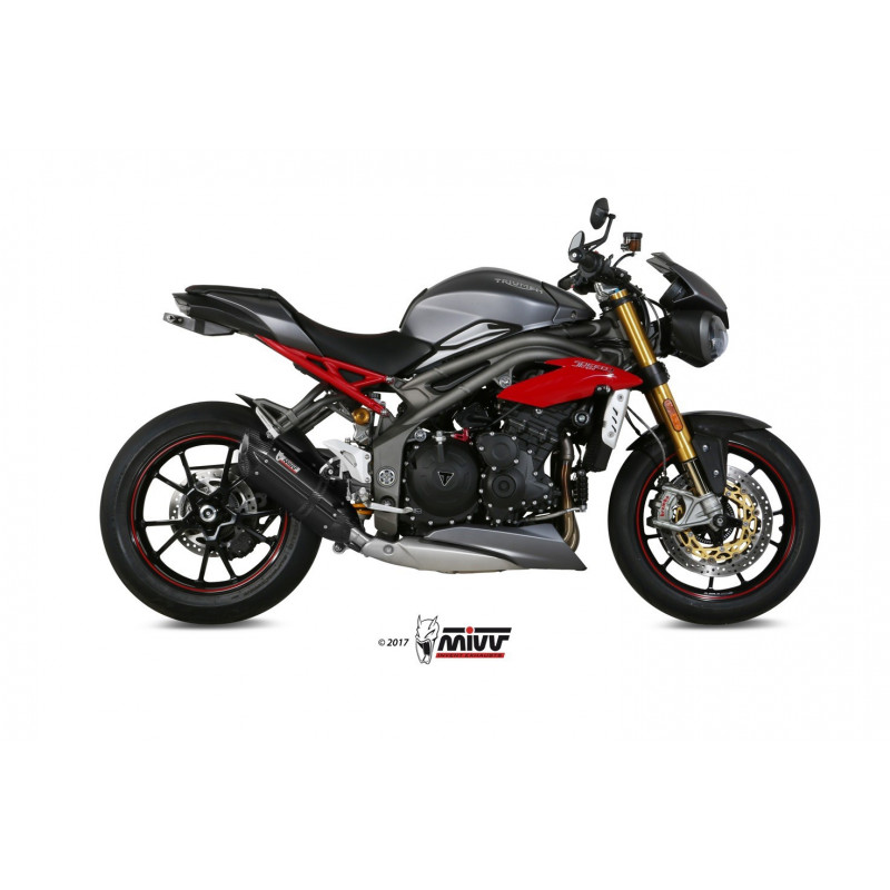 MIVV Triumph Speed triple 2016 2017 Suono Sport Slip-on Steel black