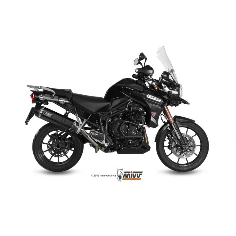 MIVV Triumph Tiger explorer 1200 2012 2015 Speed Edge Sport Slip-on Steel black