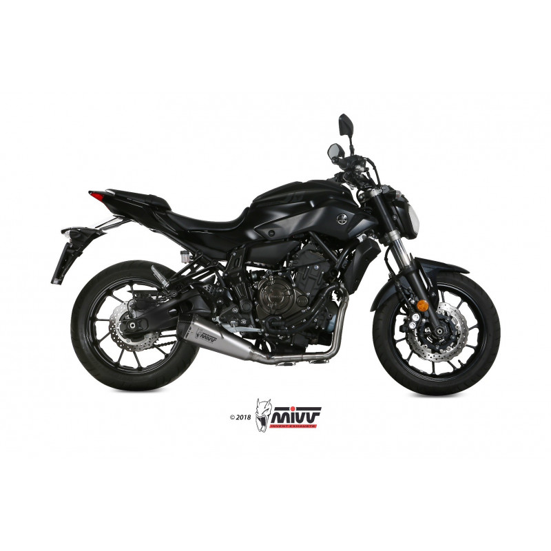 MIVV Yamaha Mt-07 2014 Delta race Sport Imp. compl./full sys. 2x1 RVS met Carbon eindkap