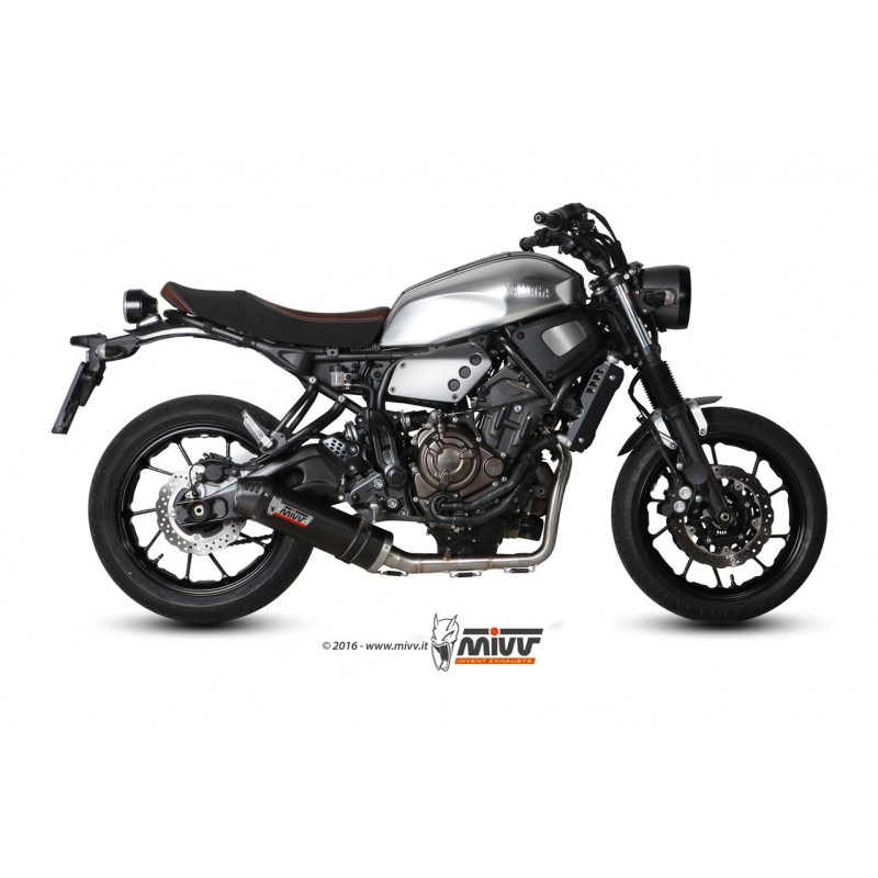 MIVV Yamaha Xsr 700 2016 Oval Sport Imp. compl./full sys. 2x1 Carbon met Carbon eindkap