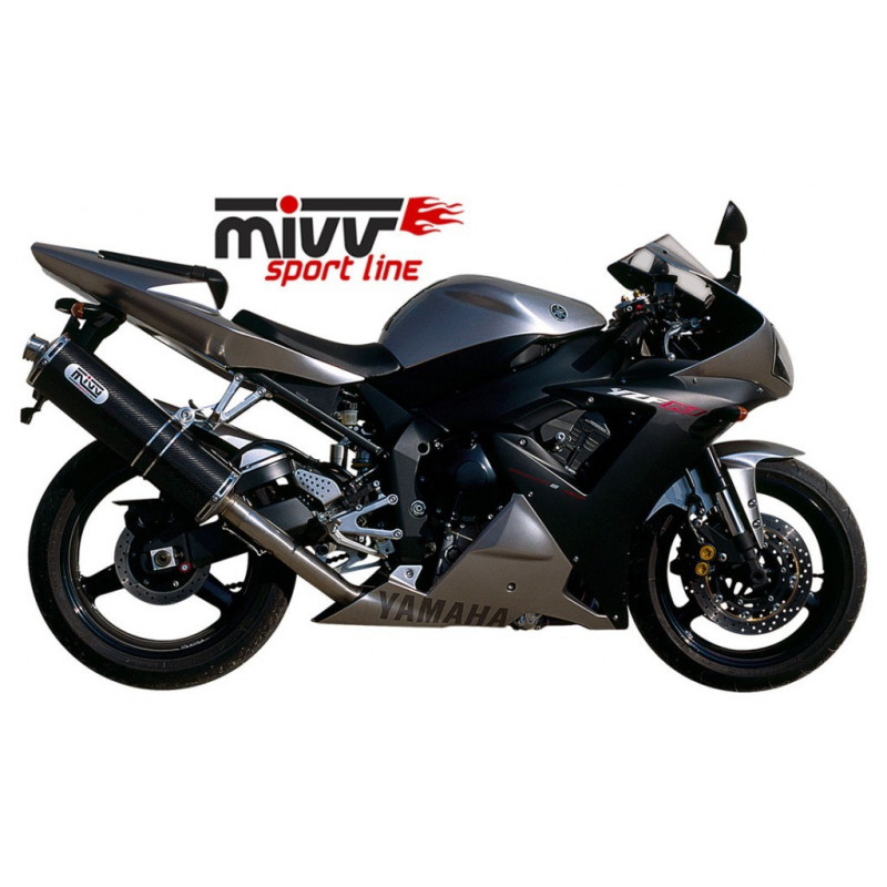 MIVV Yamaha Yzf 1000 r1 2002 2003 Oval Sport Slip-on RVS (Inox)