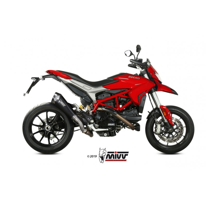 MIVV Ducati Hypermotard 939 2016 2018 Delta race Sport Slip-on RVS met Carbon eindkap