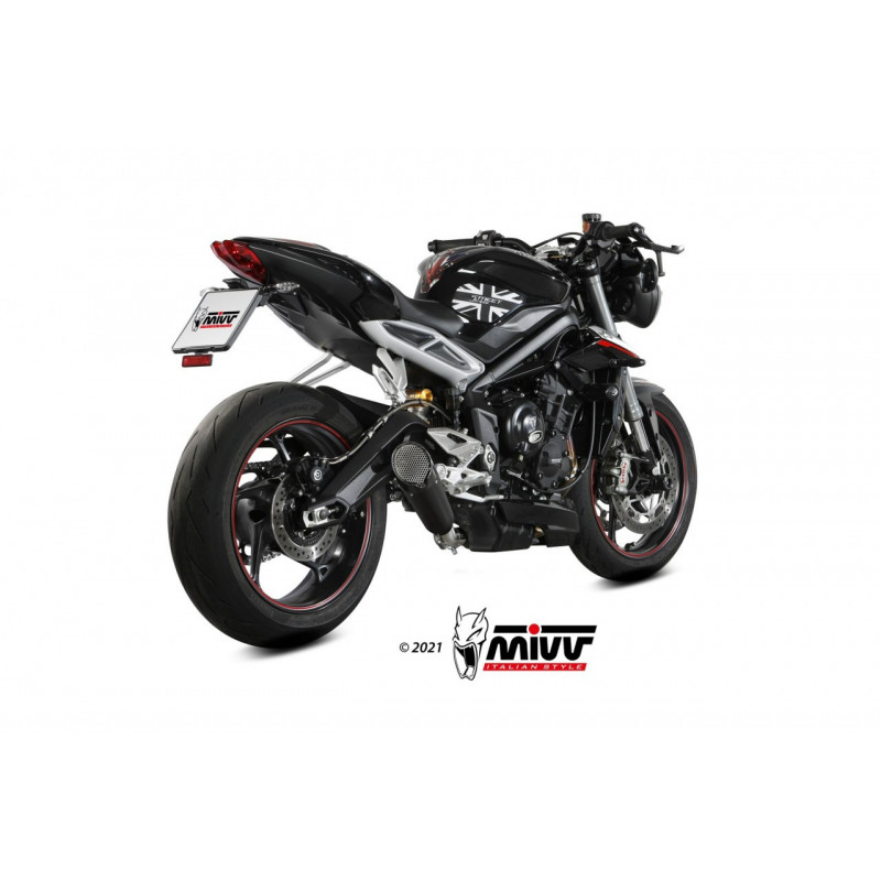 MIVV XM5 Rvs zwart Triumph Street Triple R/S/RS 17-21