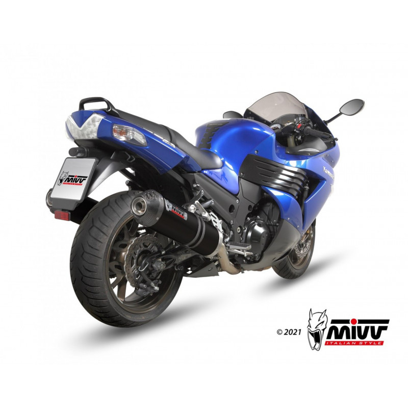 MIVV Oval Rvs zwart Kawasaki ZZR 1400 ´08/11