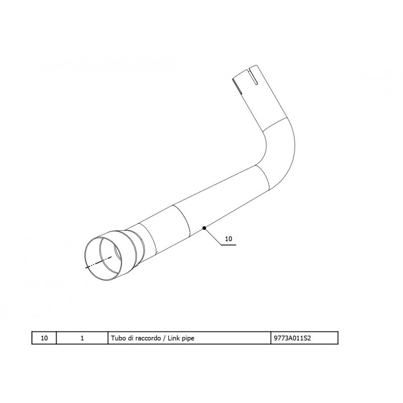 9773A011S2-MIVV bochtenset buis Aprilia RS 125 17-20