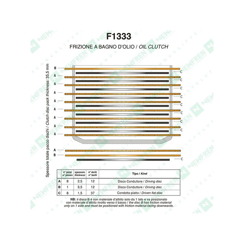 F1333AC-Newfren compleete koppeling Performance