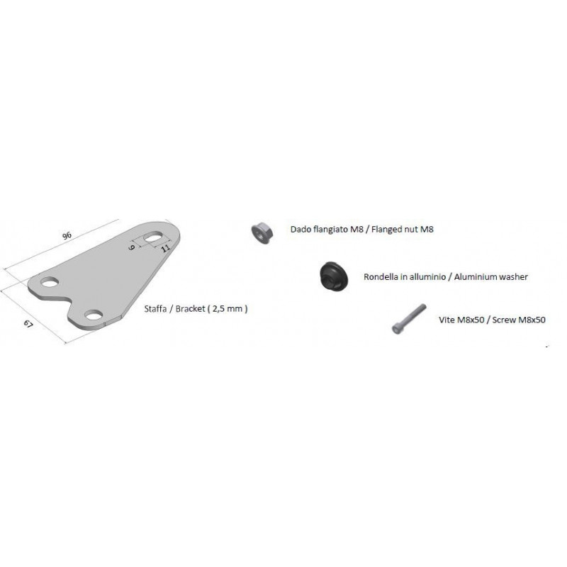 MIVV Montageset voor 00.73.KU.001.SM3X - UNIVERSAL uitlaat rechts