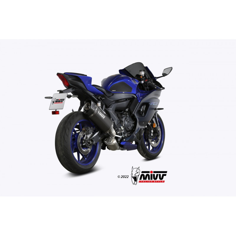 MIVV SR-1 Titanium zwart met Carbon eindkap YAMAHA R7 22-