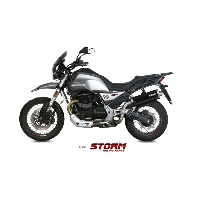 Storm by MIVV OVAL black Moto Guzzi V85 TT 19-22