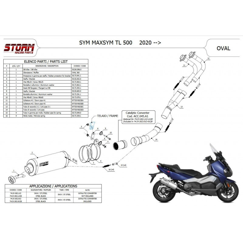 Storm by MIVV OVAL black SYM MAXSYM TL 500 2020-