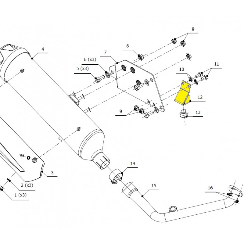 Bracket voor MIVV Urban uitlaat voor Honda PS 150 2006